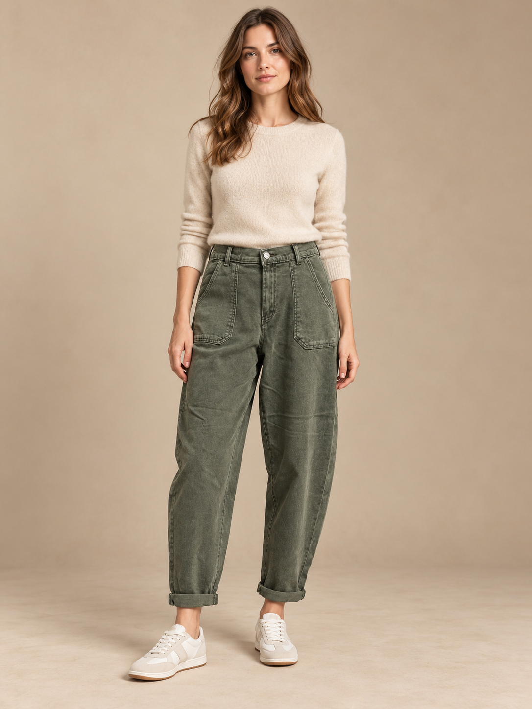 High-Waist Baggy Trousers