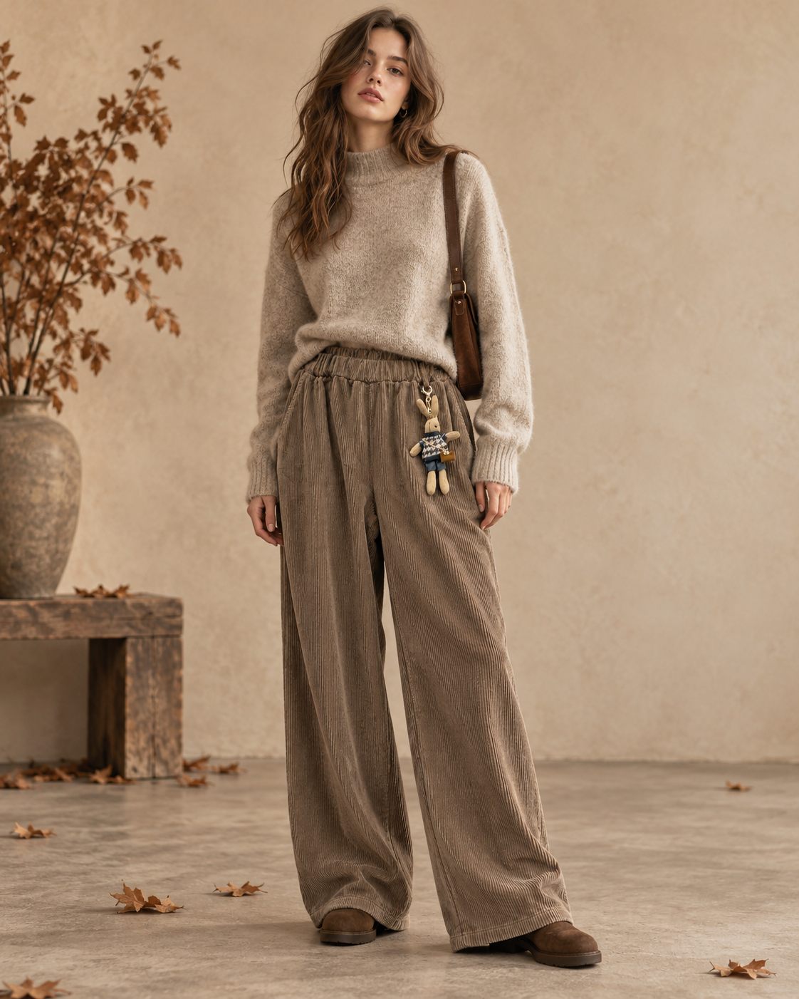 Wide-Leg Corduroy Trousers