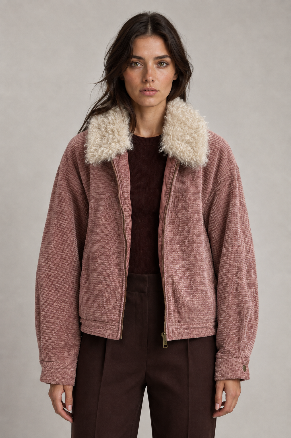Short Relaxed Jacket with Collar