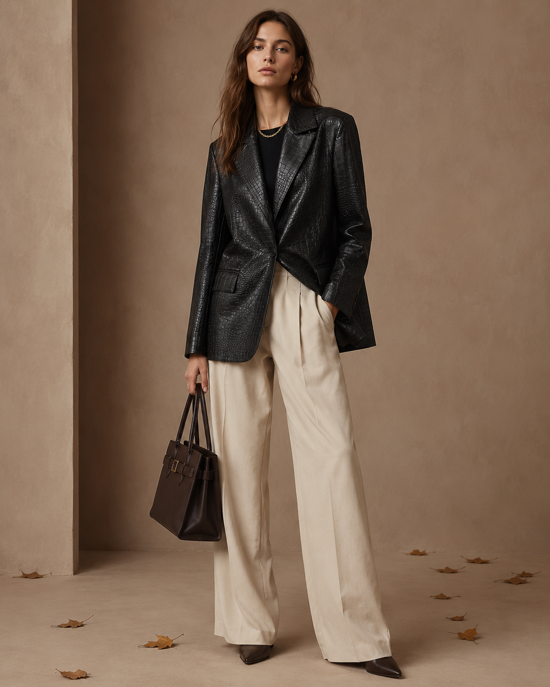 Tailored Blazer with Embossed Texture