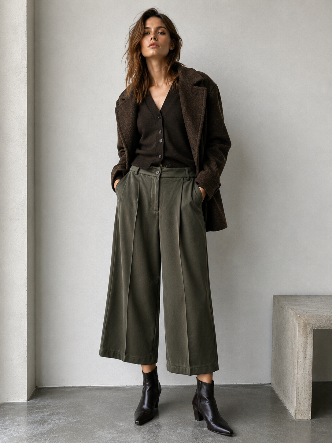 High‑Rise Palazzo Trousers