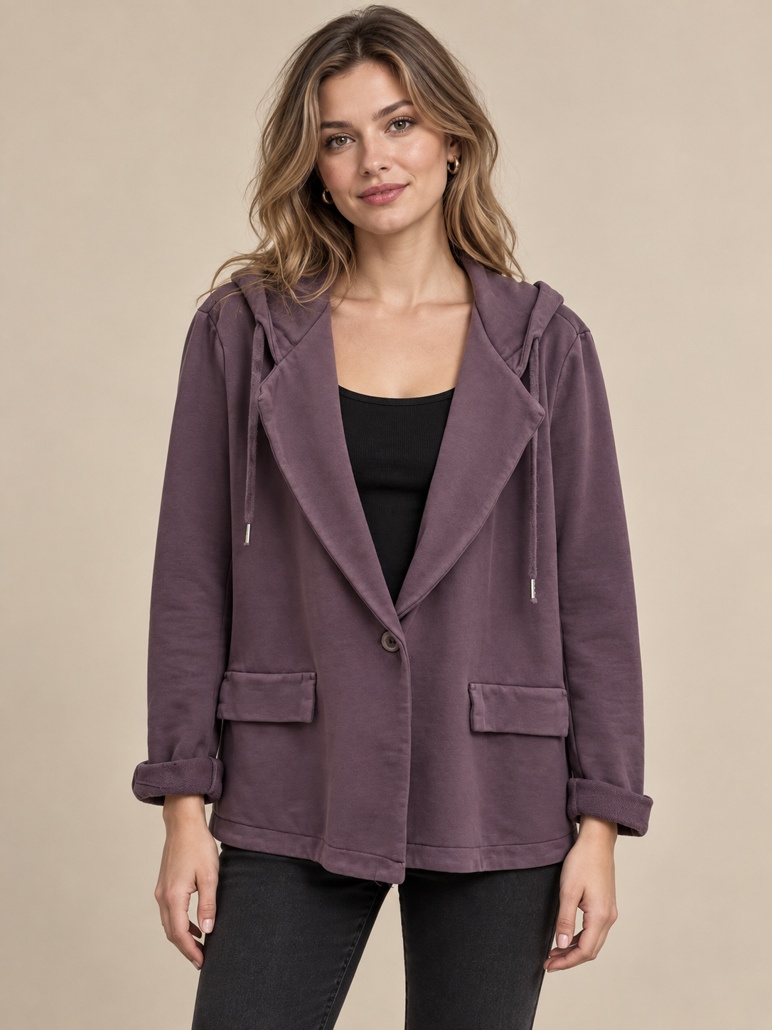 Hooded Sweatshirt Jacket