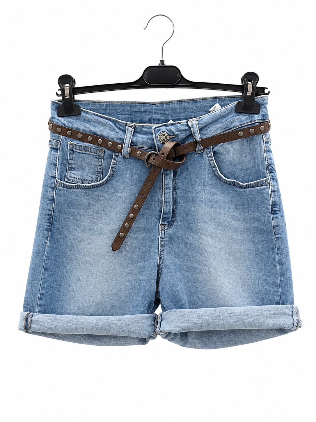 Regular Denim Shorts with Belt