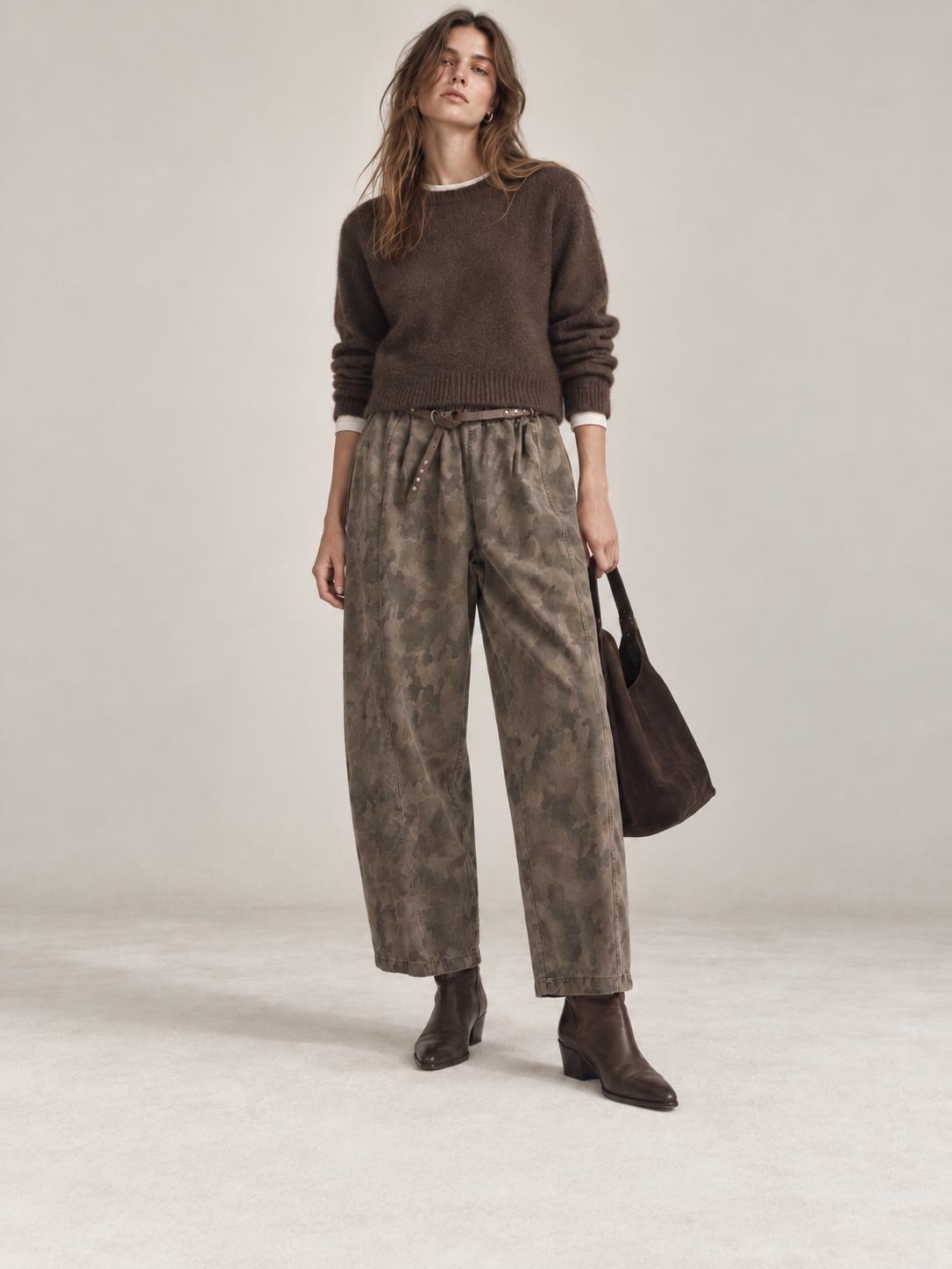 Balloon-Fit Trousers with Studded Belt