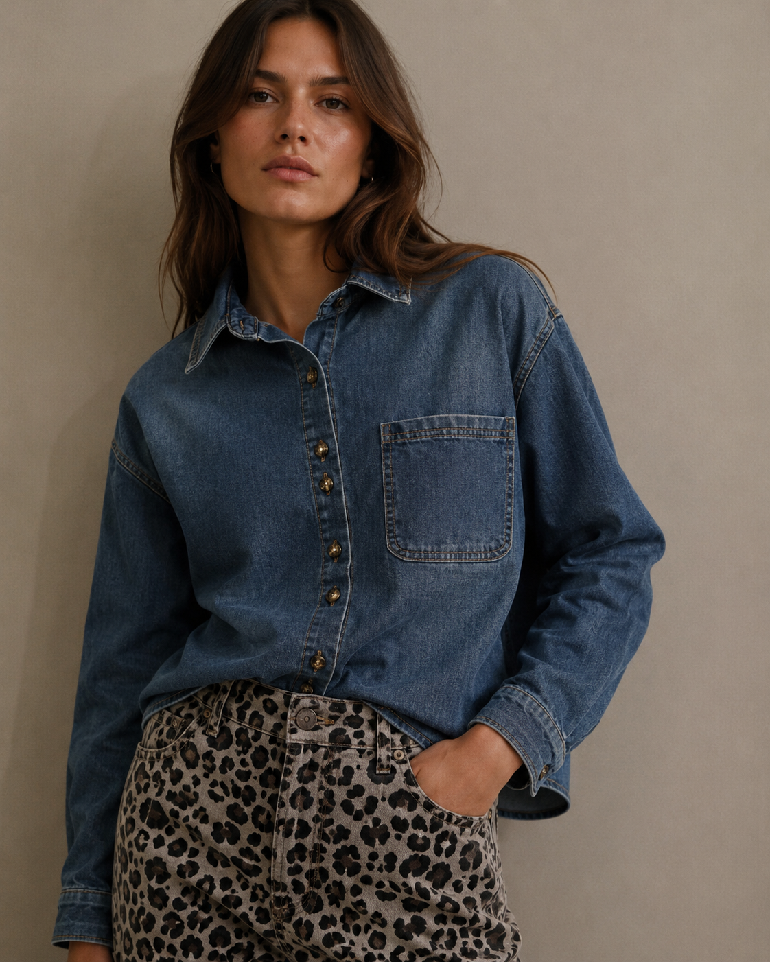Relaxed Denim Shirt — Hip Length