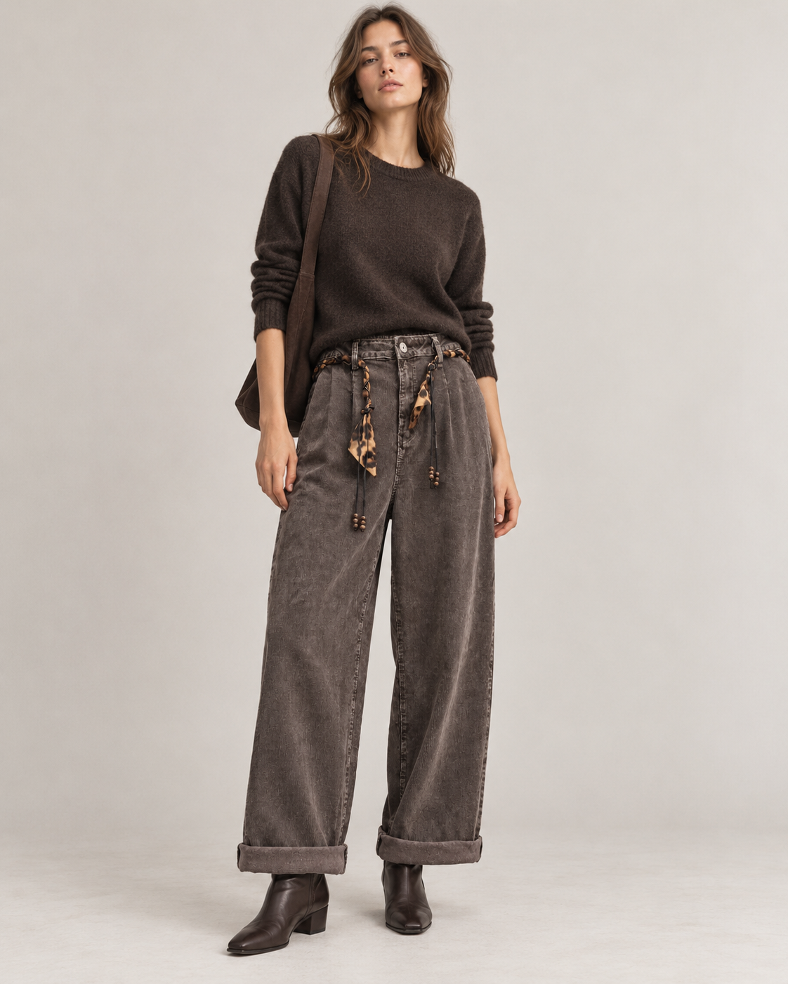 High‑Waist Baggy Trousers