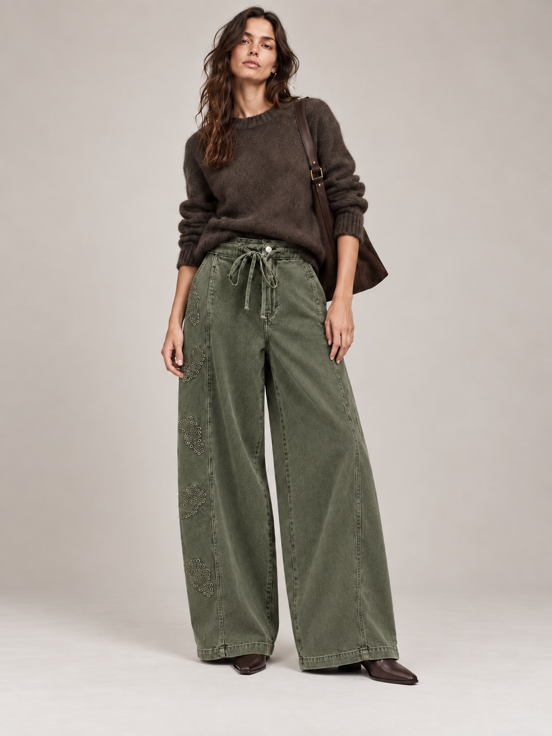Wide-Leg Balloon Trousers