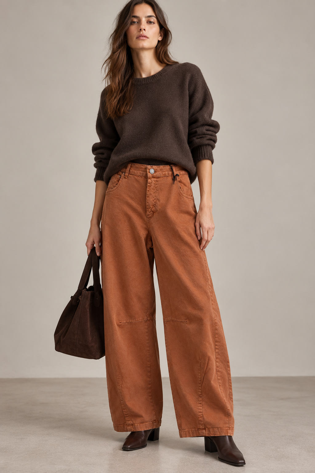 High-Rise Barrel Trousers