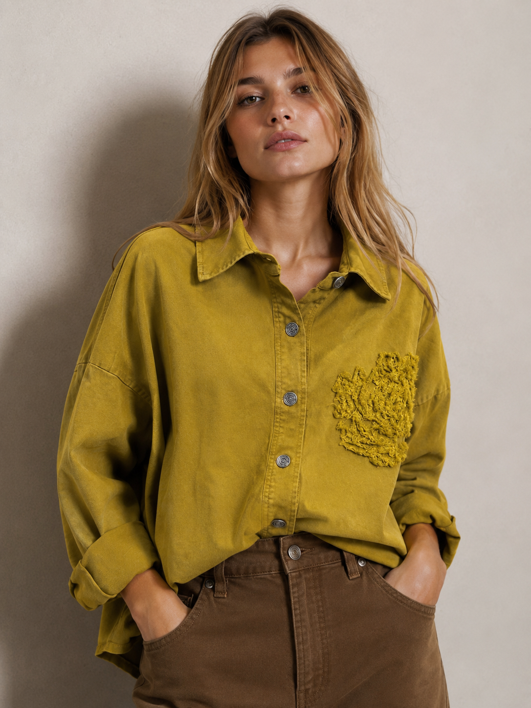 Oversized Shirt with Collar
