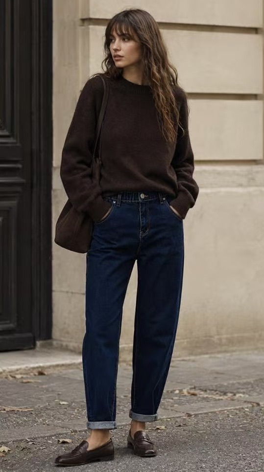 Ankle-Length Baggy Jeans
