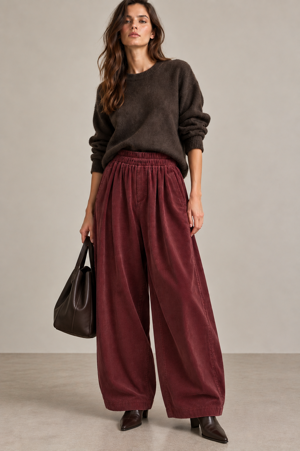 High‑Waist Palazzo Trousers