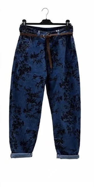 Baggy Flocked Jeans
