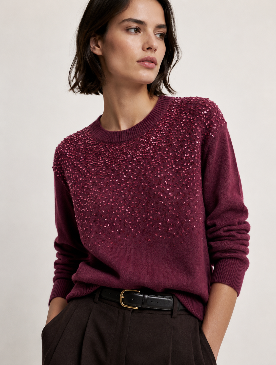 Sequin-Detail Sweater