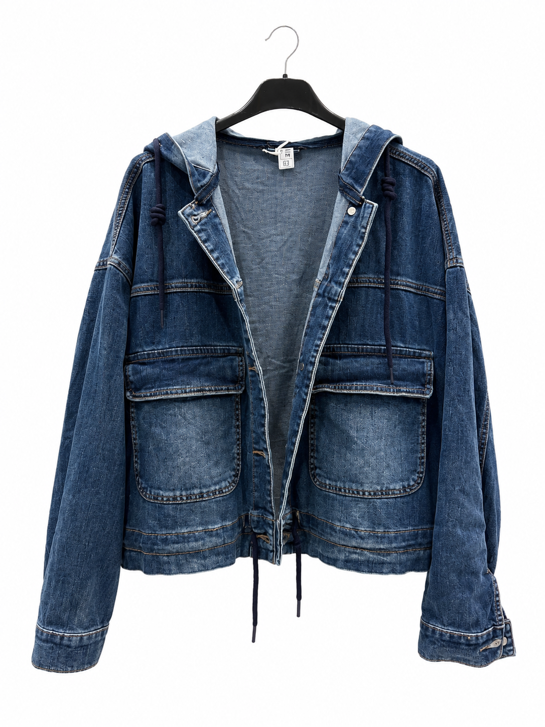 Oversized Denim Jacket with Hood