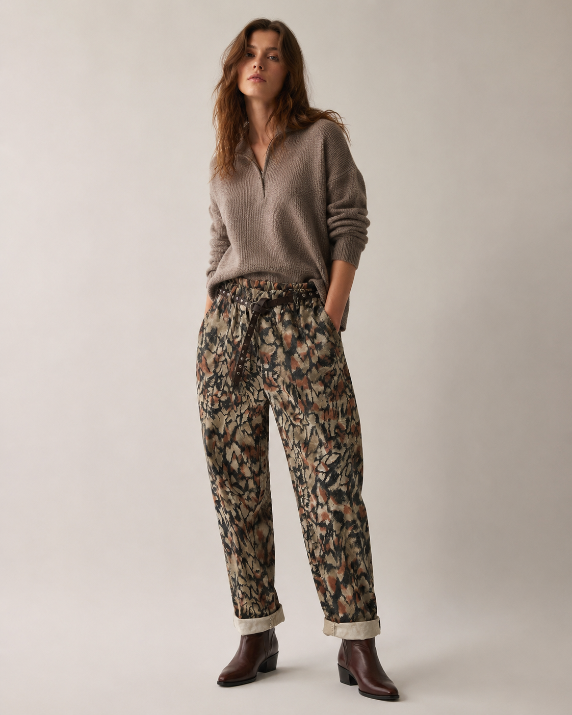 High‑Rise Straight Trousers