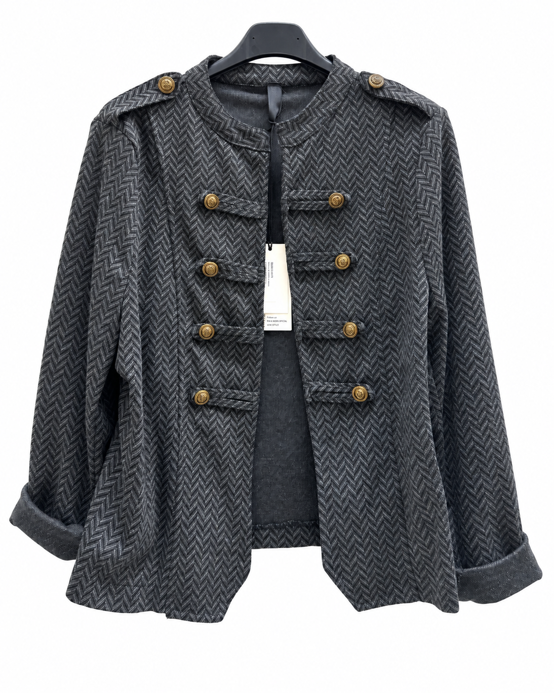 Stand-Collar Tailored Jacket
