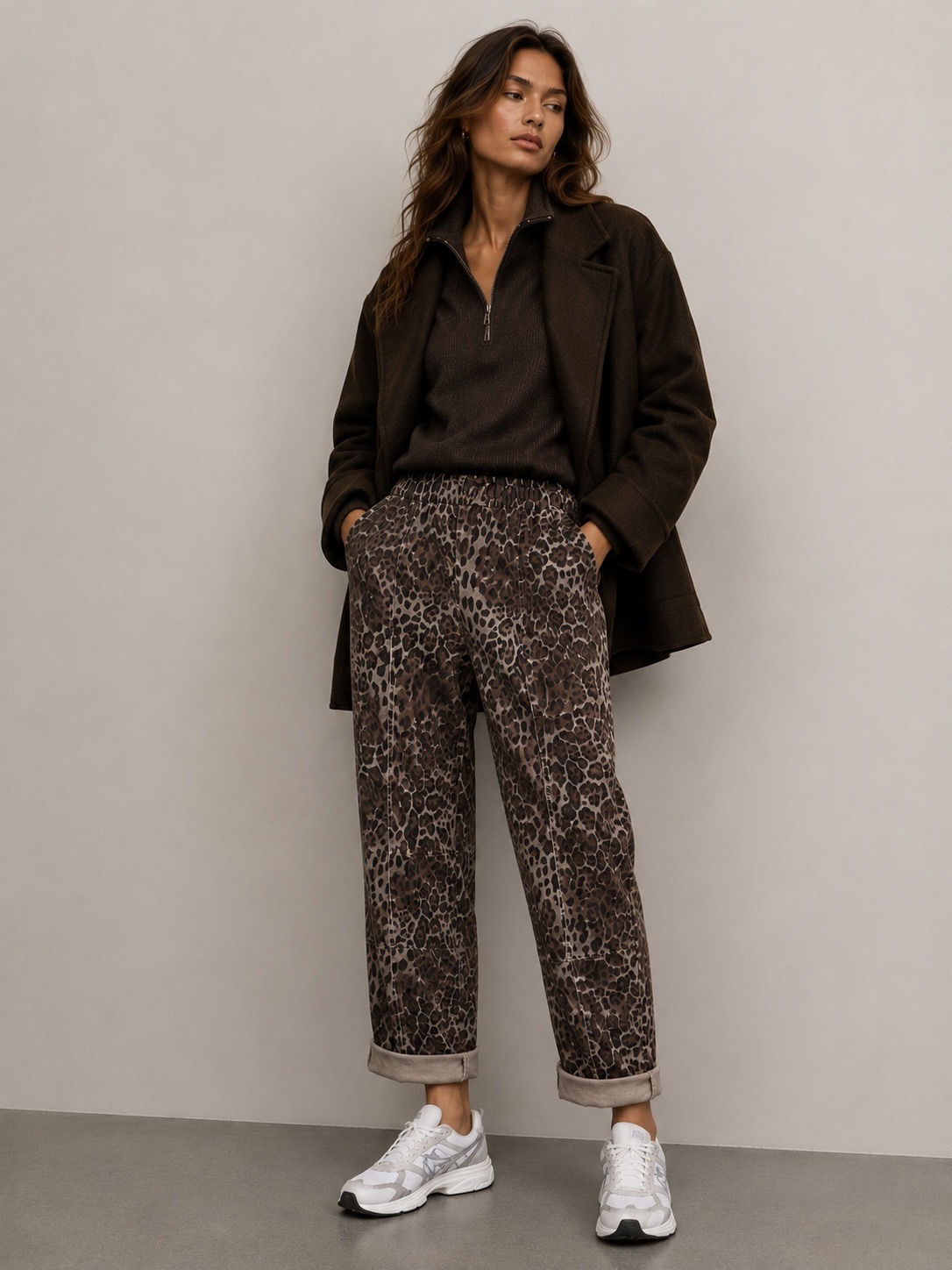 Relaxed Elastic-Waist Trousers
