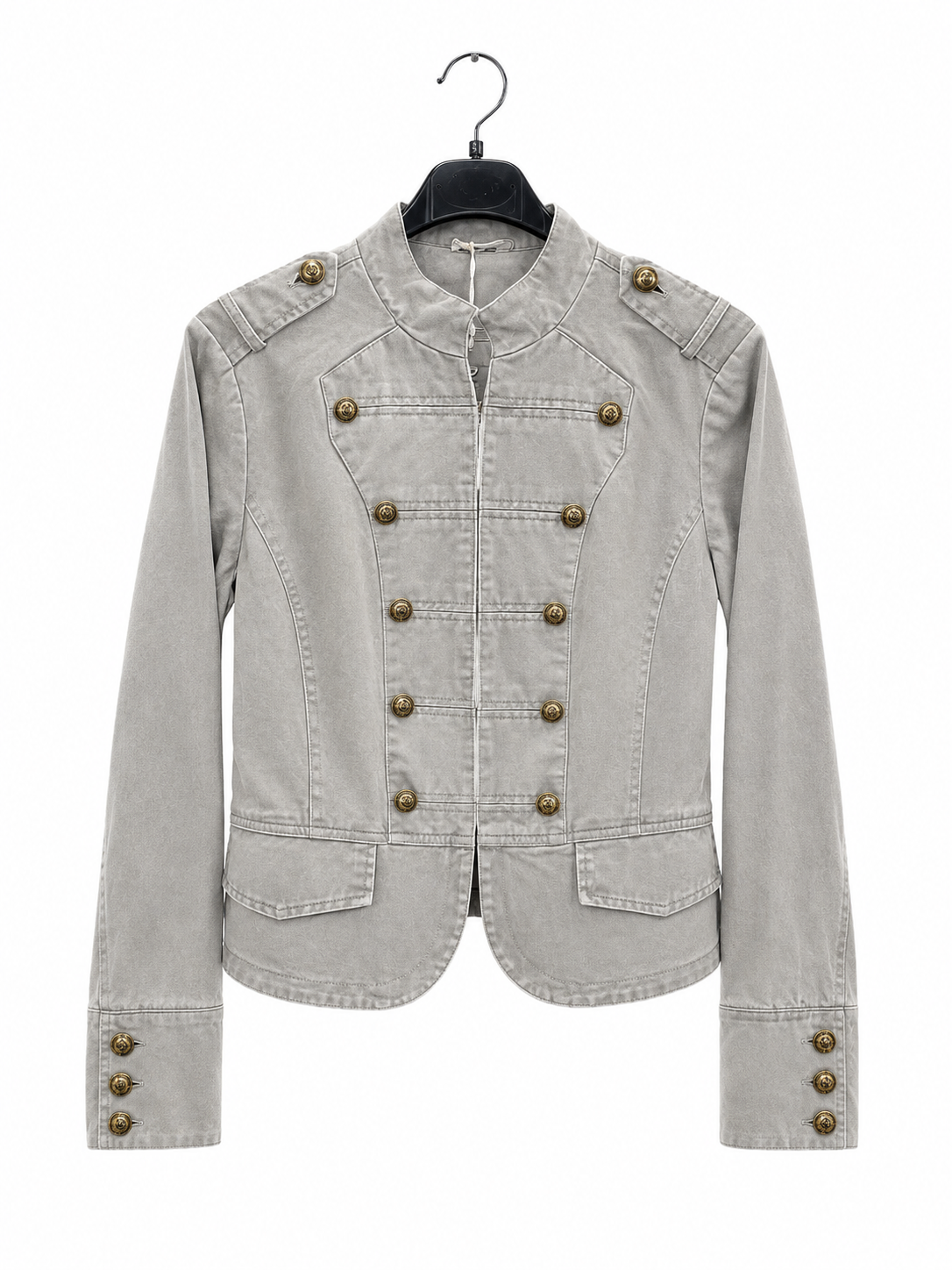 Tailored Hip-Length Military Jacket