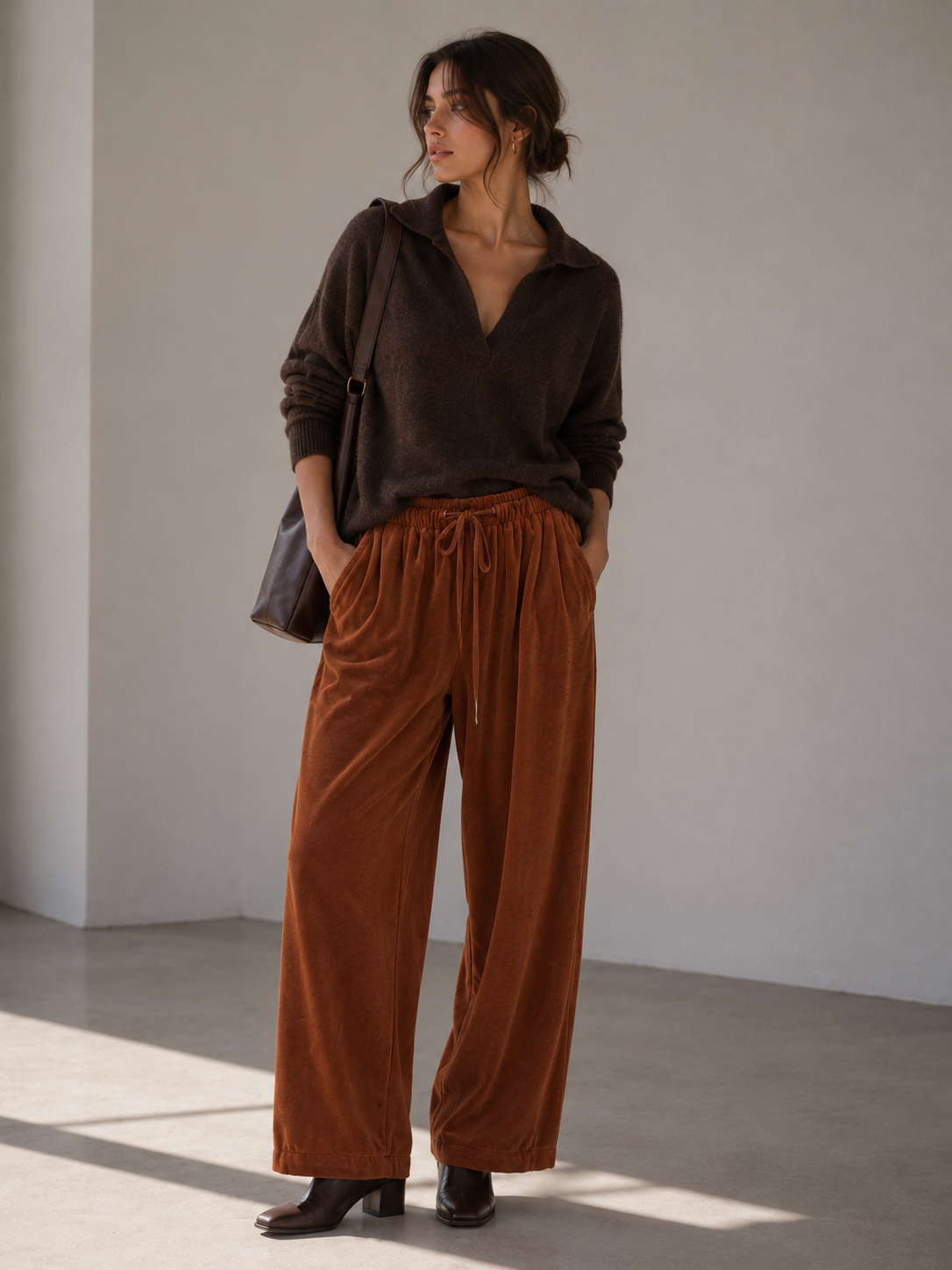 Relaxed Elastic-Waist Trousers