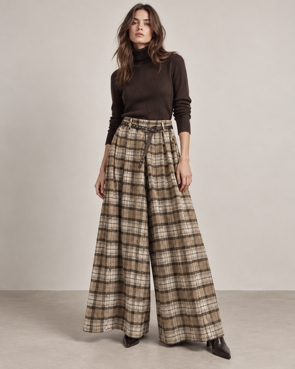 Wide Pleated Trousers