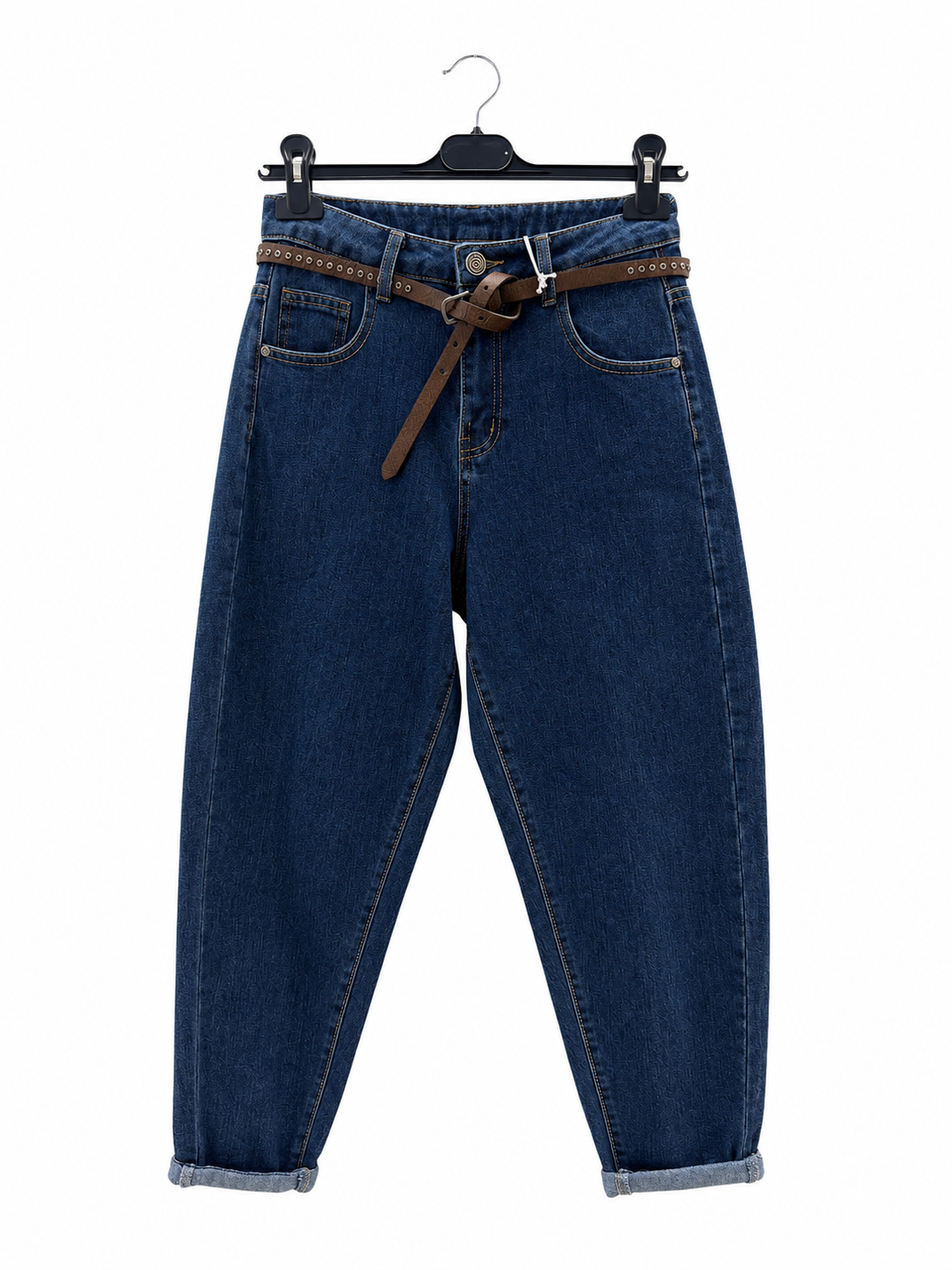 Baggy Jeans with Studded Belt