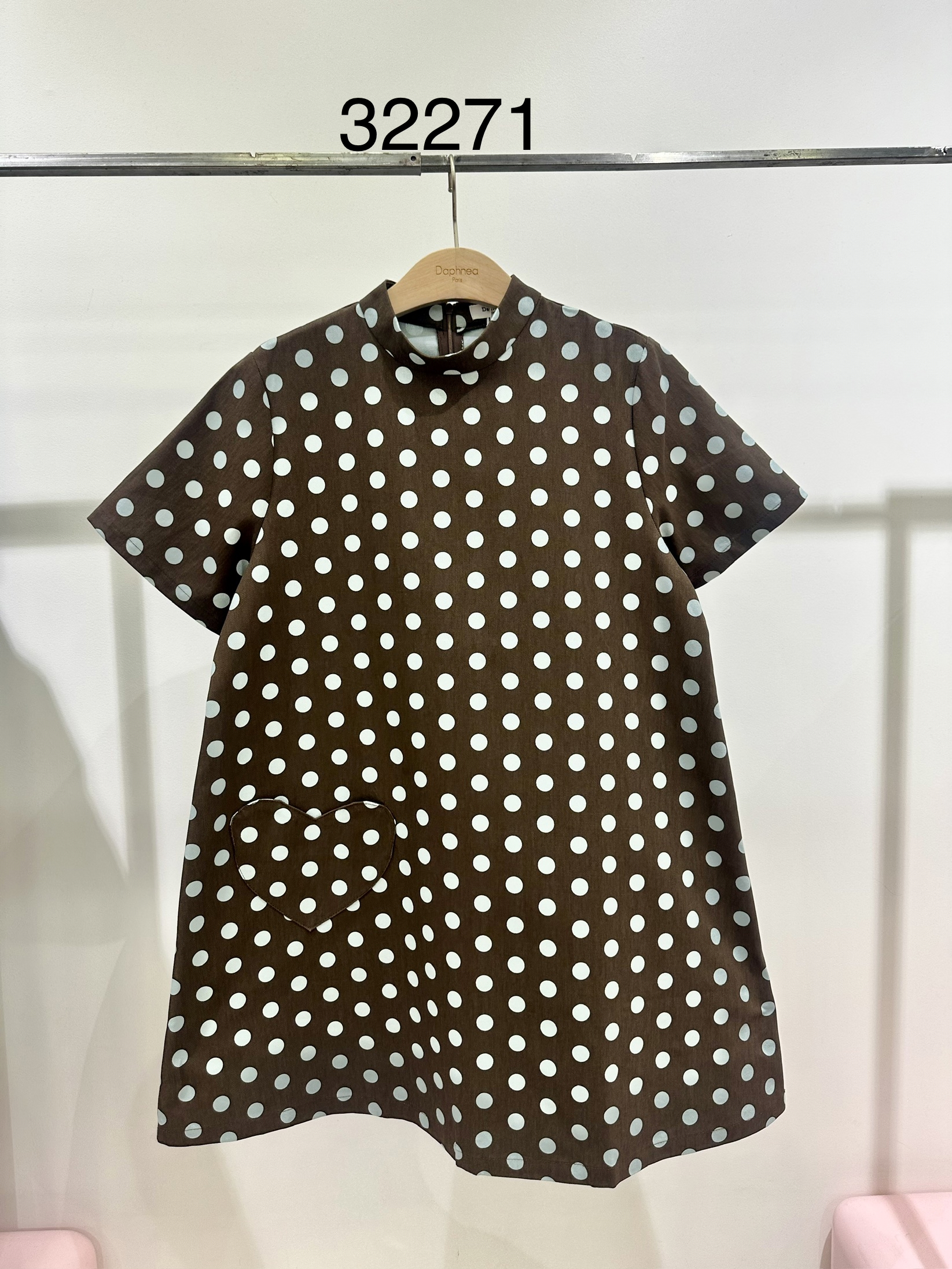 Mini A-line Dress with Mock Neck
