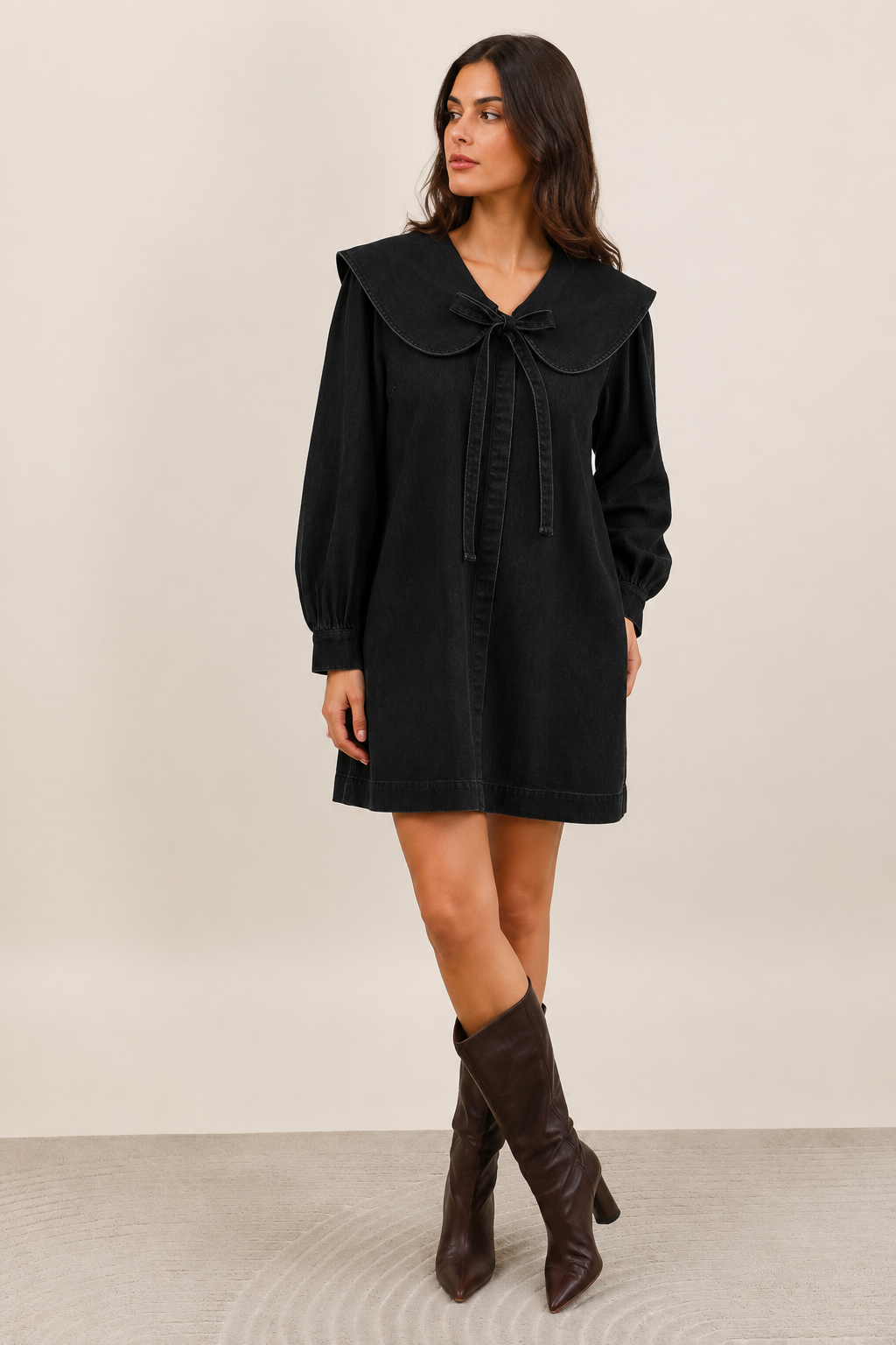 A-line Mini Dress with Bebe Collar
