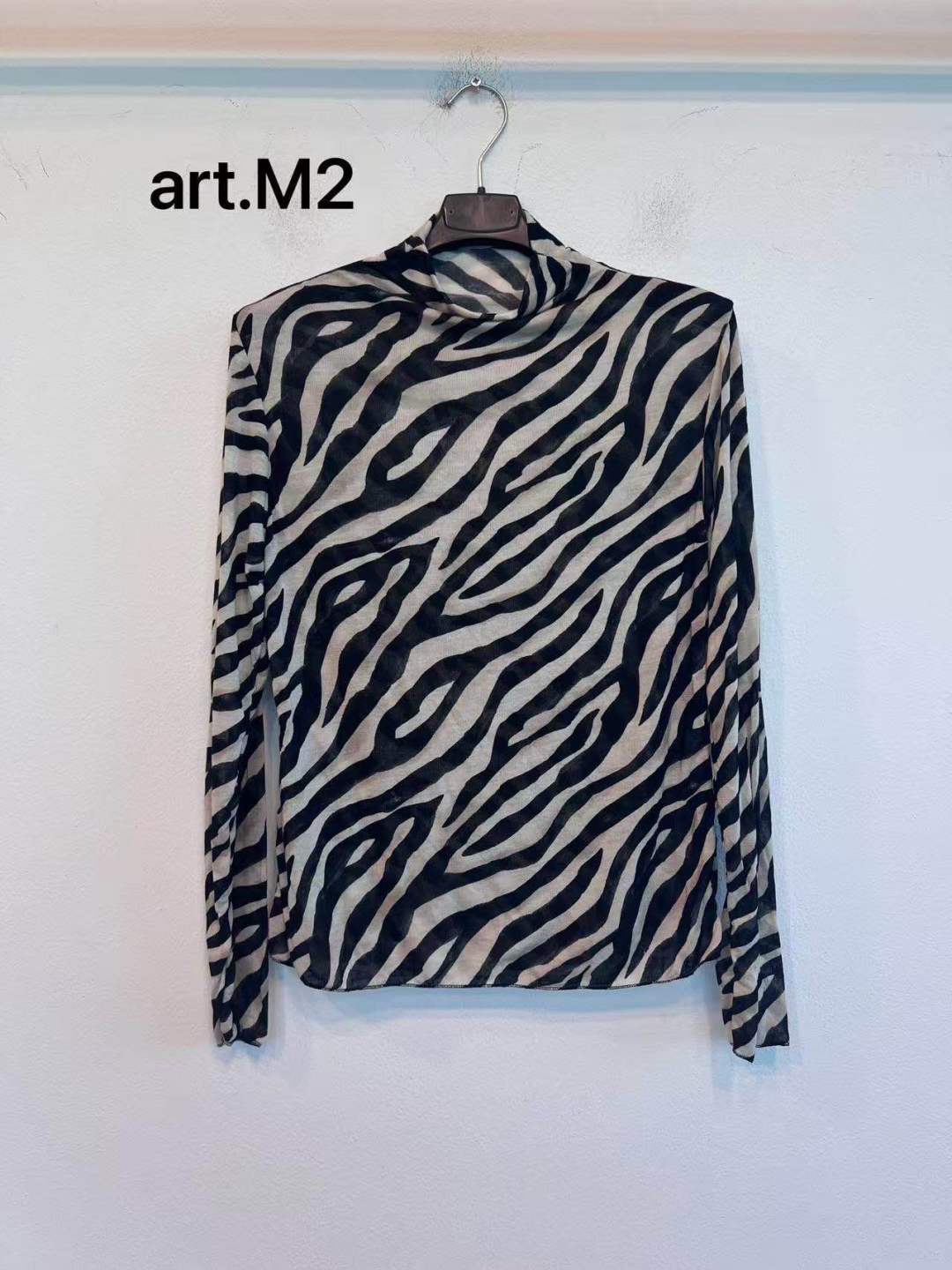Zebra Mock-Neck Top
