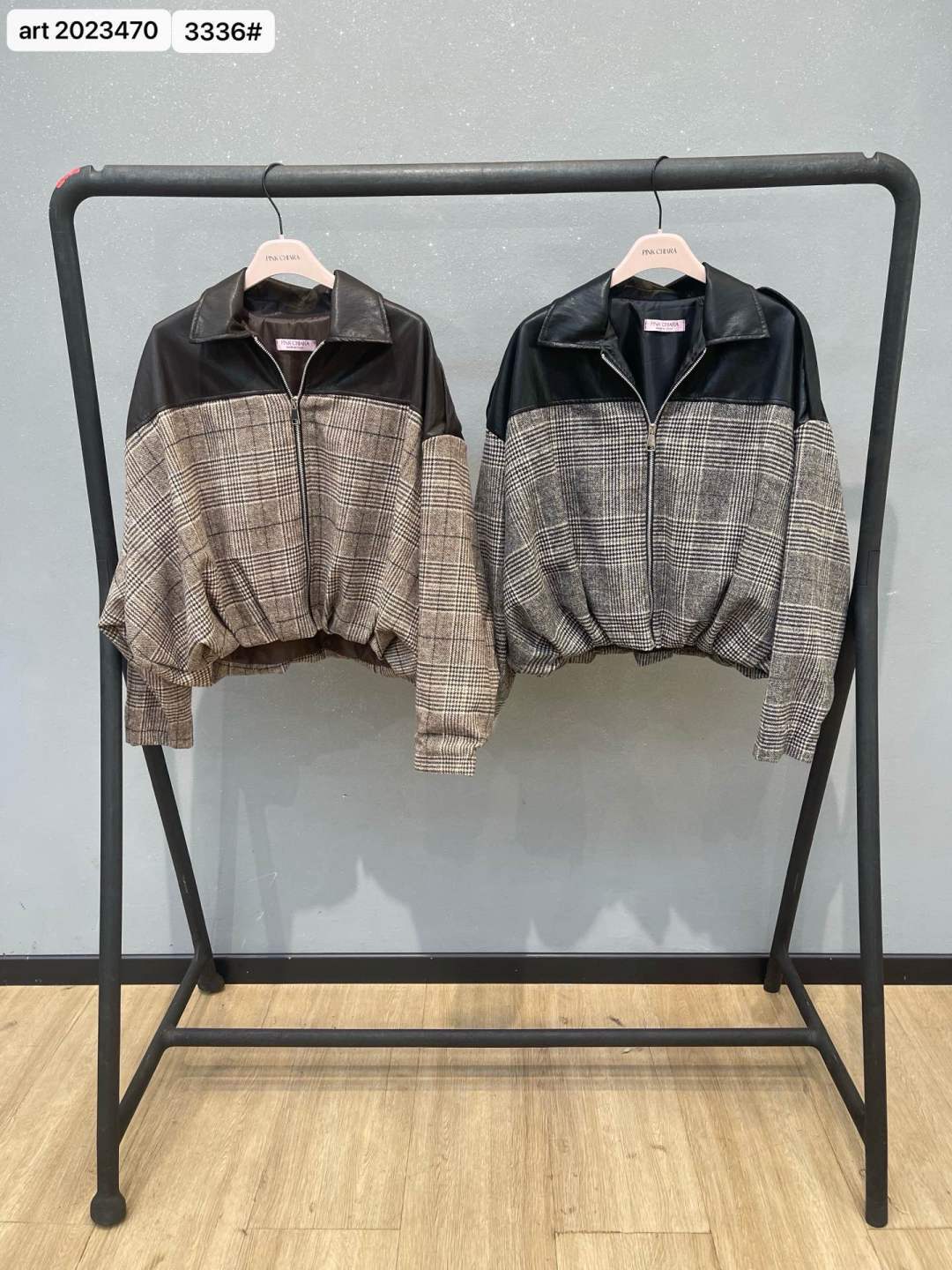 Oversize Cropped Jacket with Shirt Collar