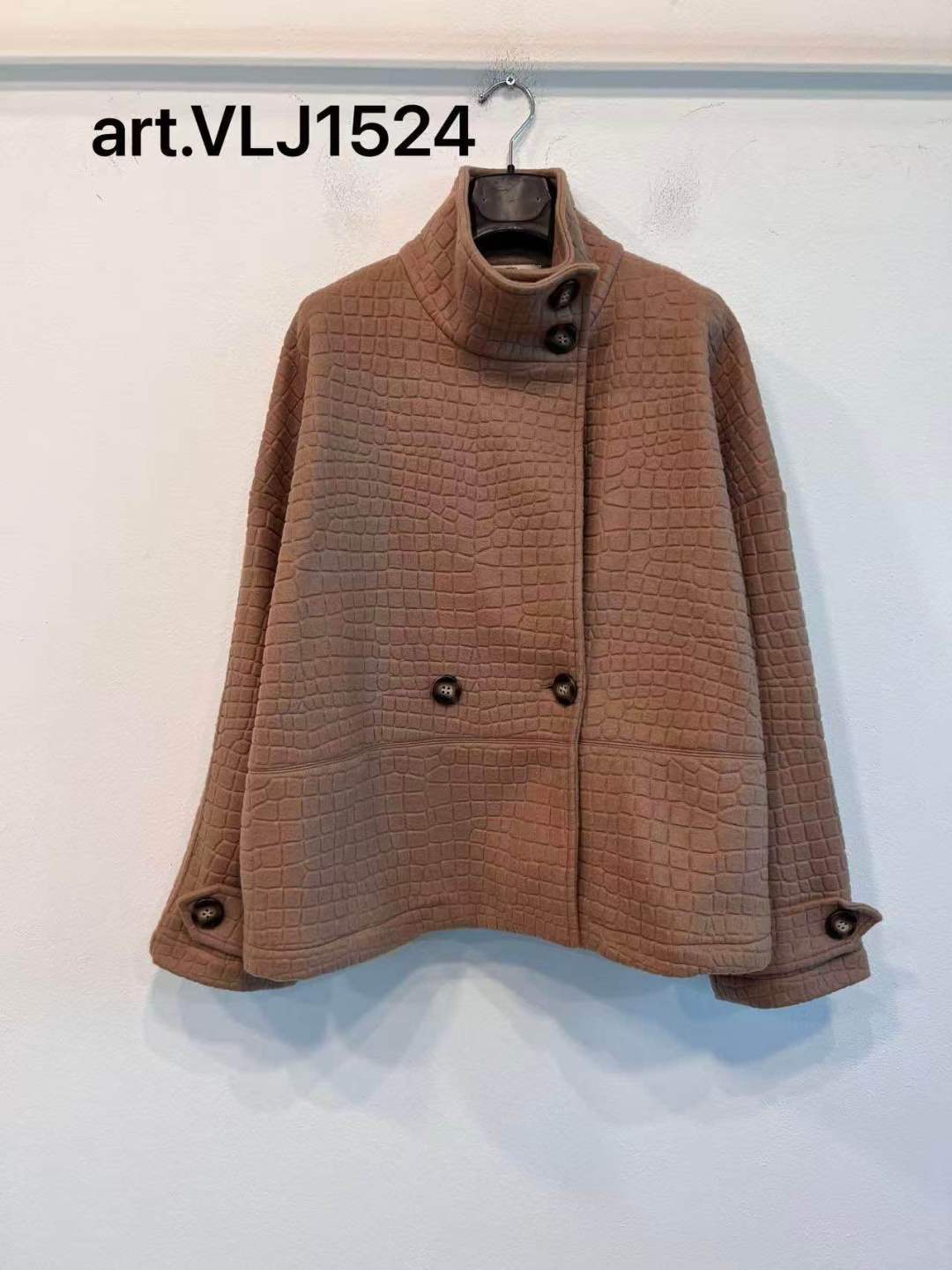 Relaxed Jacket with Stand Collar