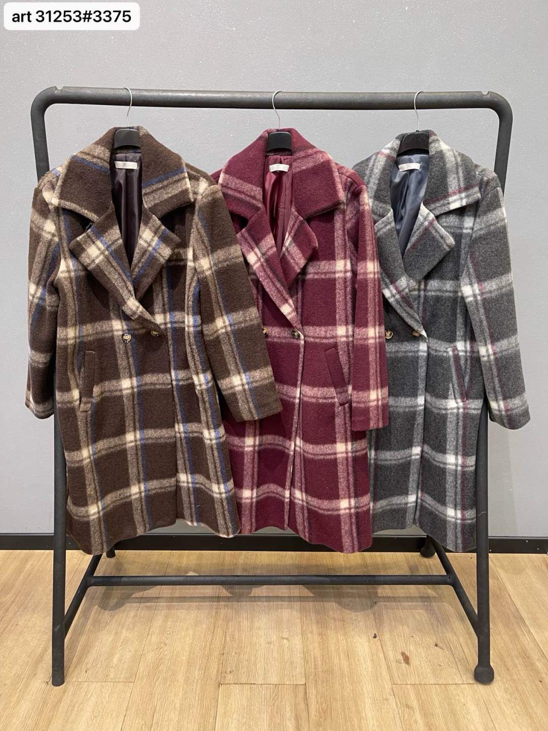 Knee-Length Checked Coat