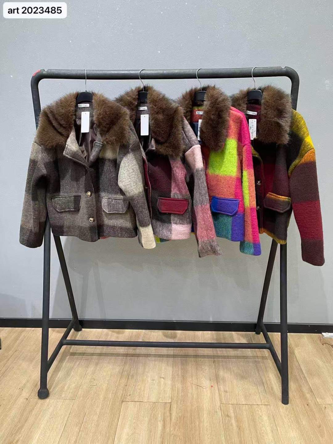 Short Jacket with Faux-Fur Collar