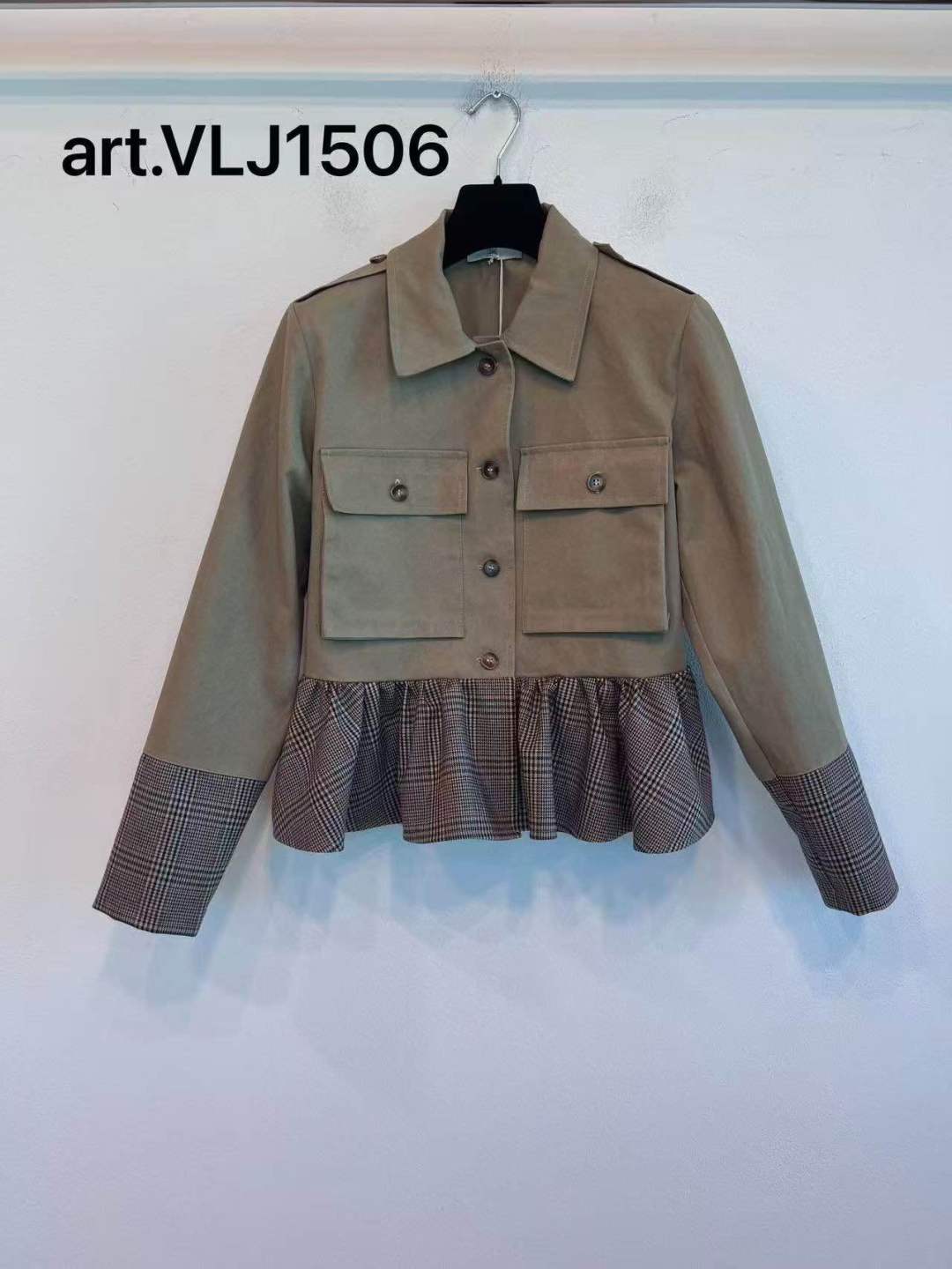 Shirt Jacket with Ruffle