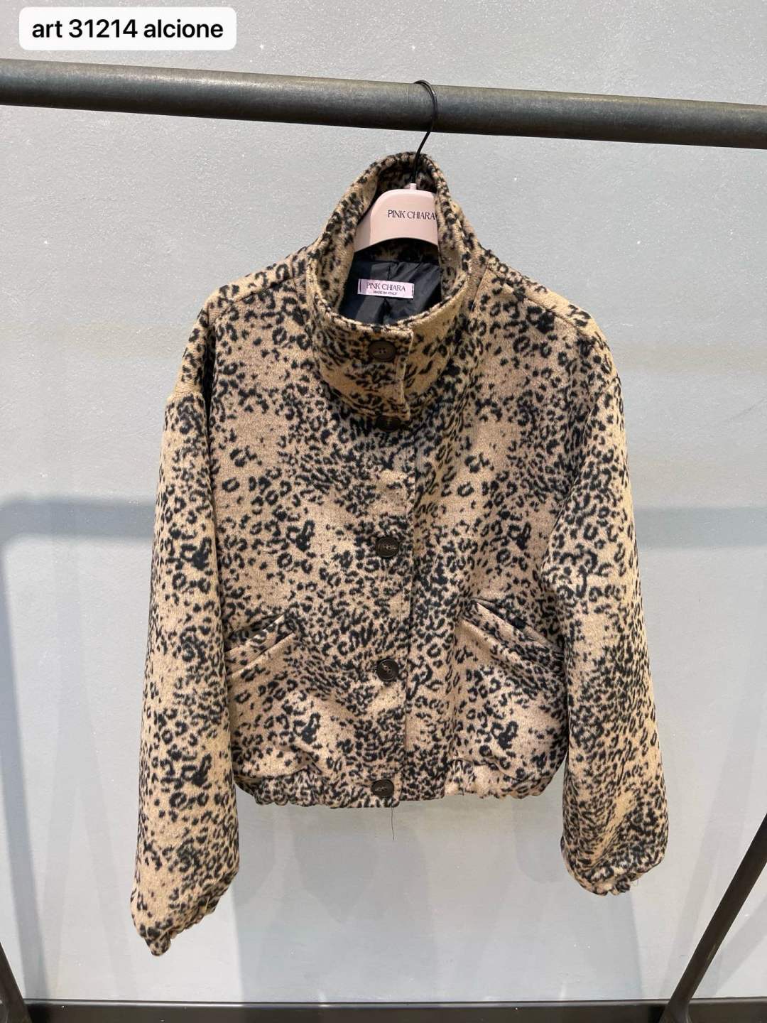 Cropped Jacket with Stand Collar