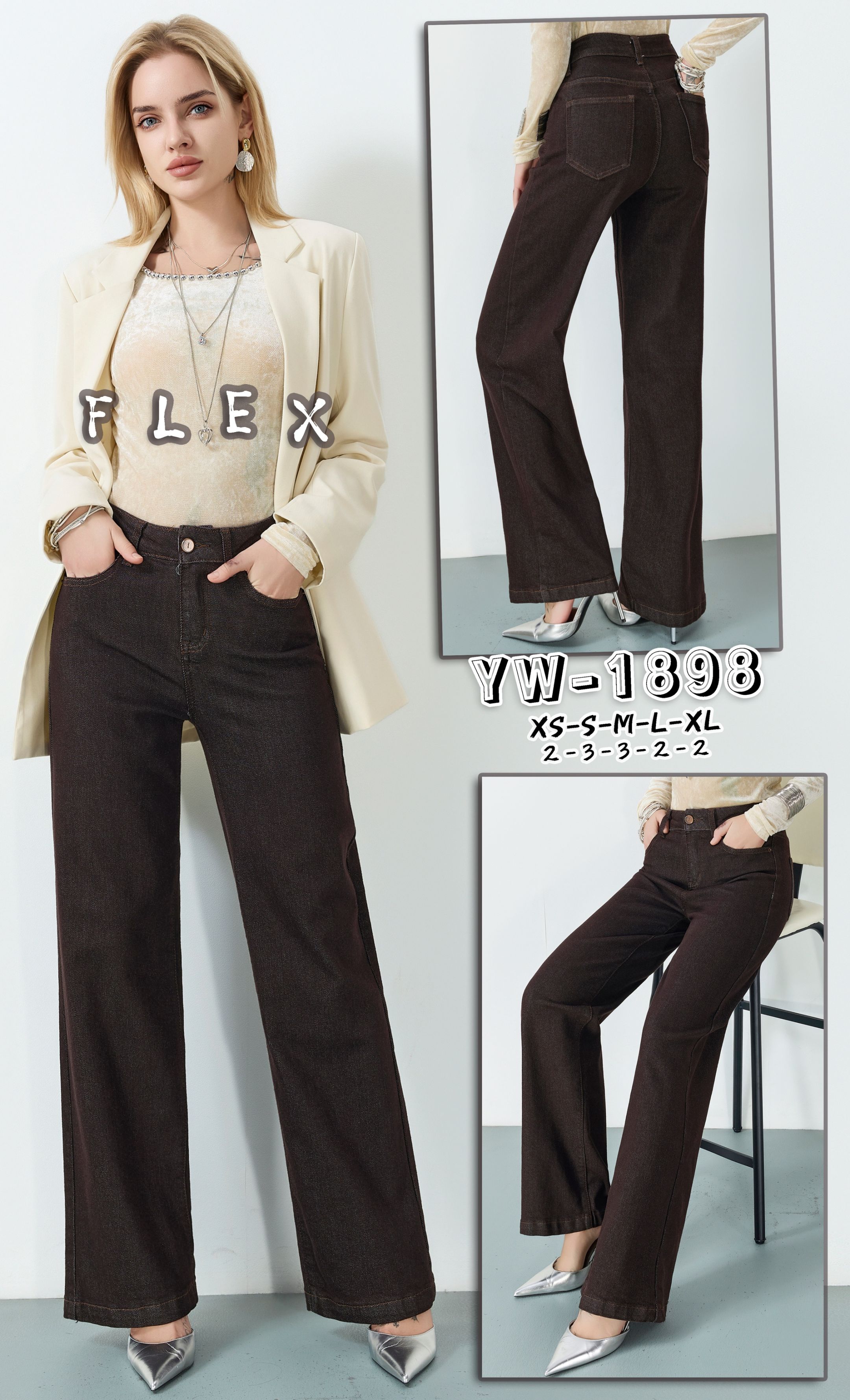 High-Waisted Wide-Leg Trousers