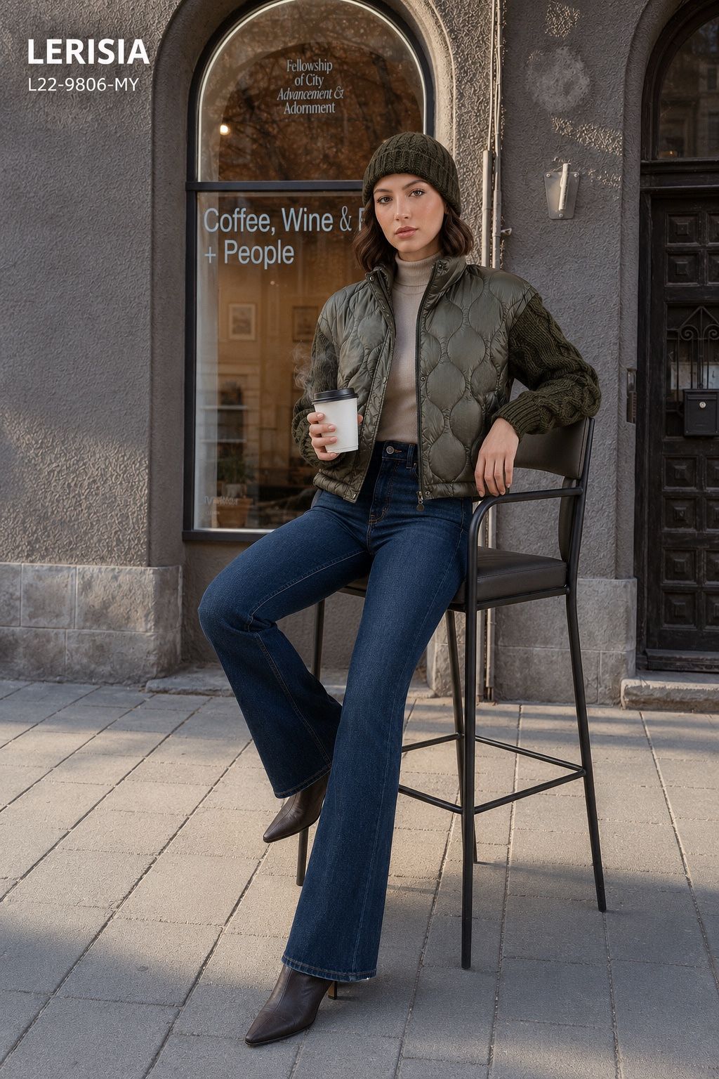 Quilted Jacket with Stand Collar