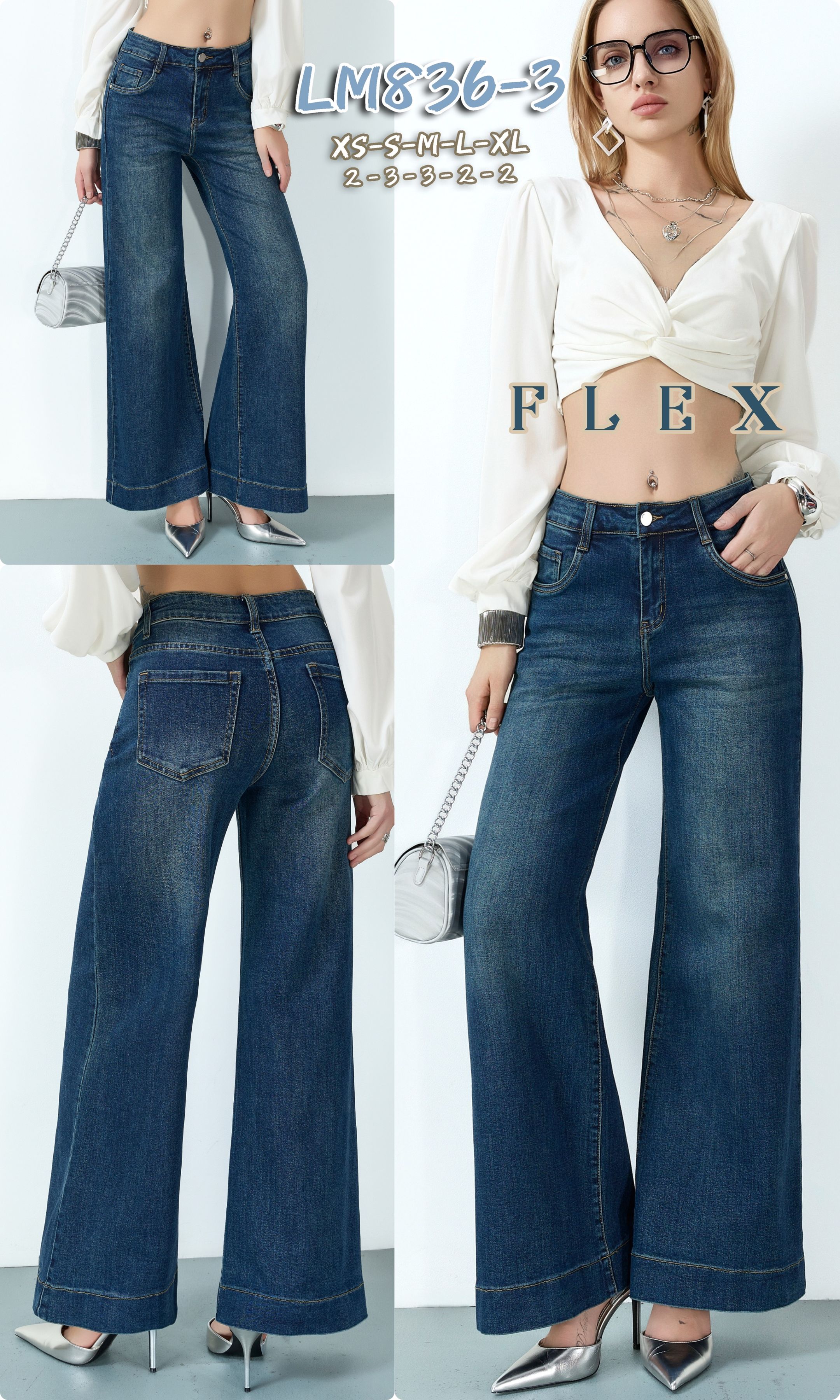 High‑Rise Wide‑Leg Jeans