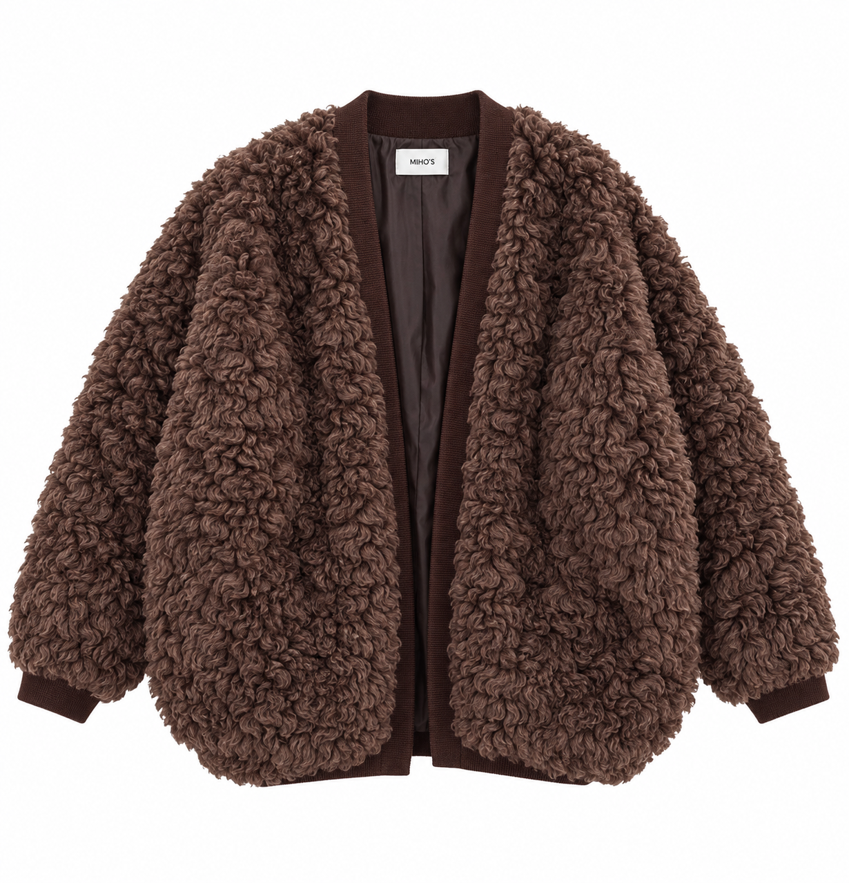 Oversized V‑neck Teddy Coat