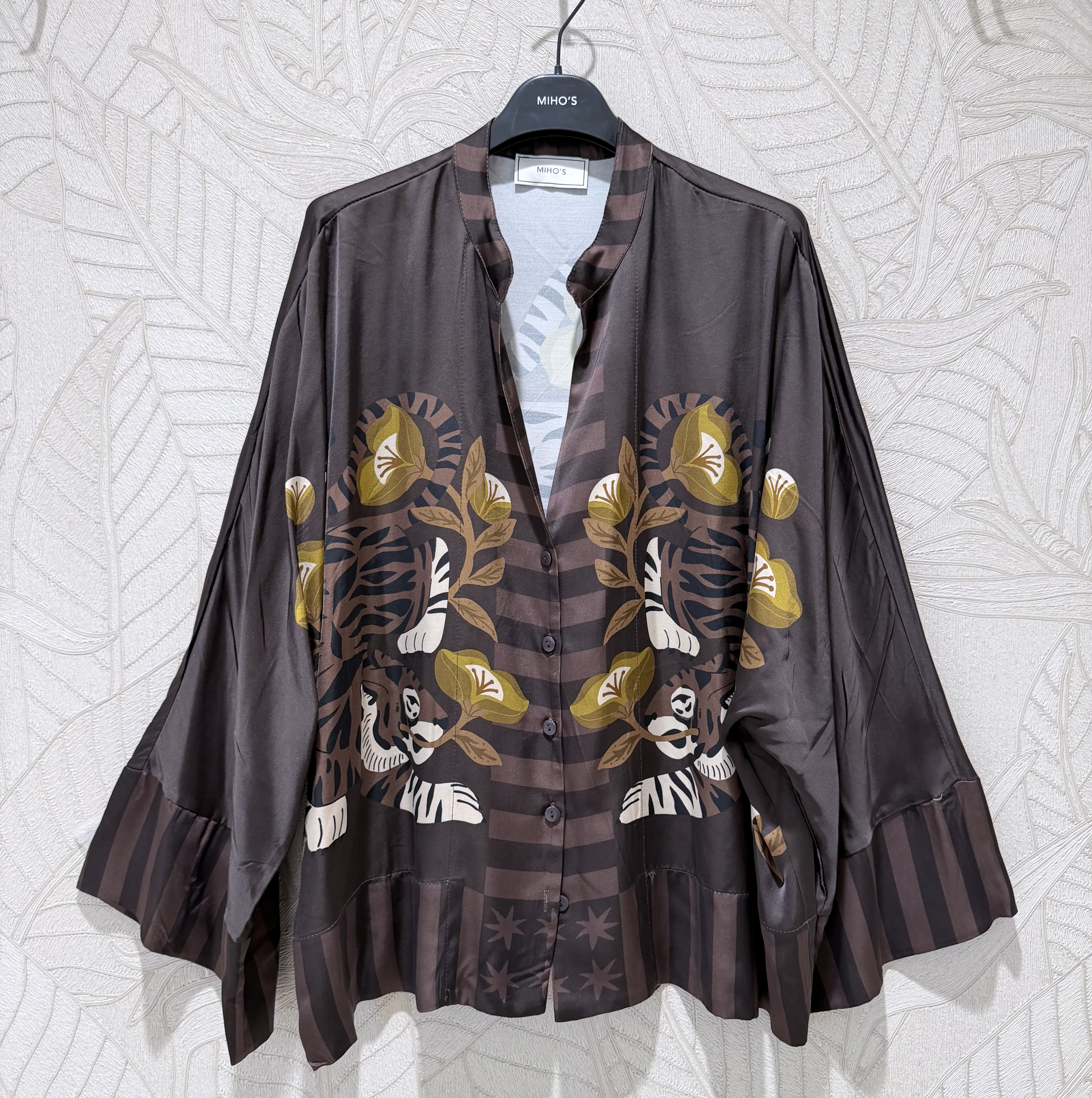 Relaxed Ruffle V‑Neck Blouse