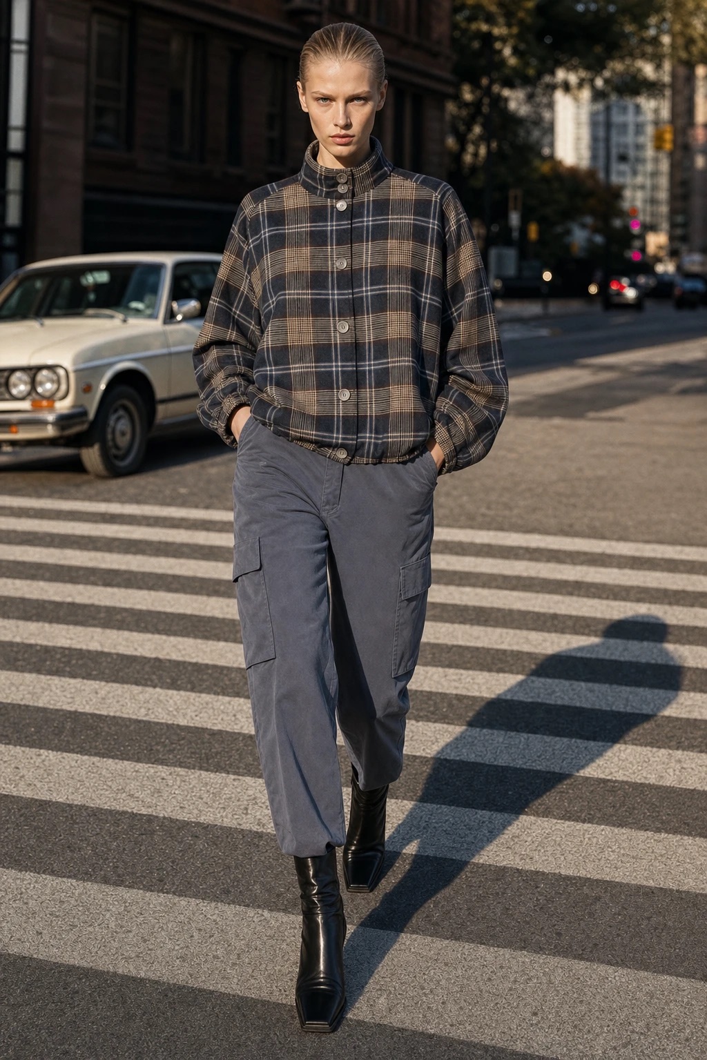 Checked Shirt Jacket Regular Fit