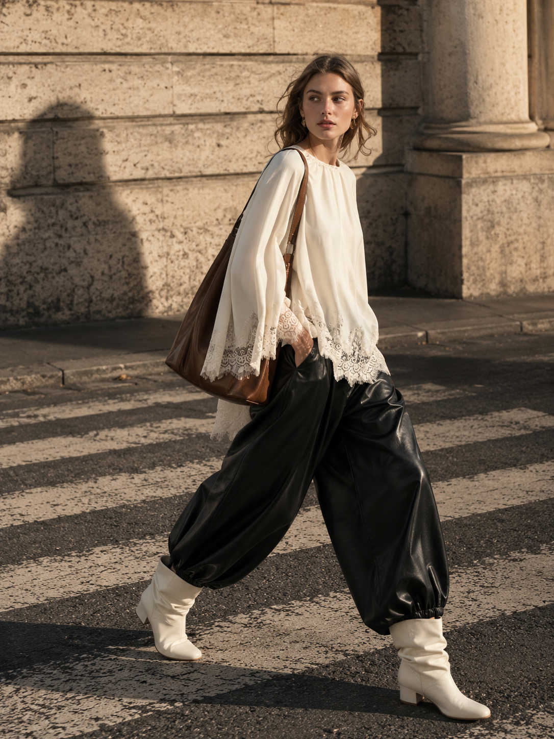 Relaxed Blouse with Ruffle