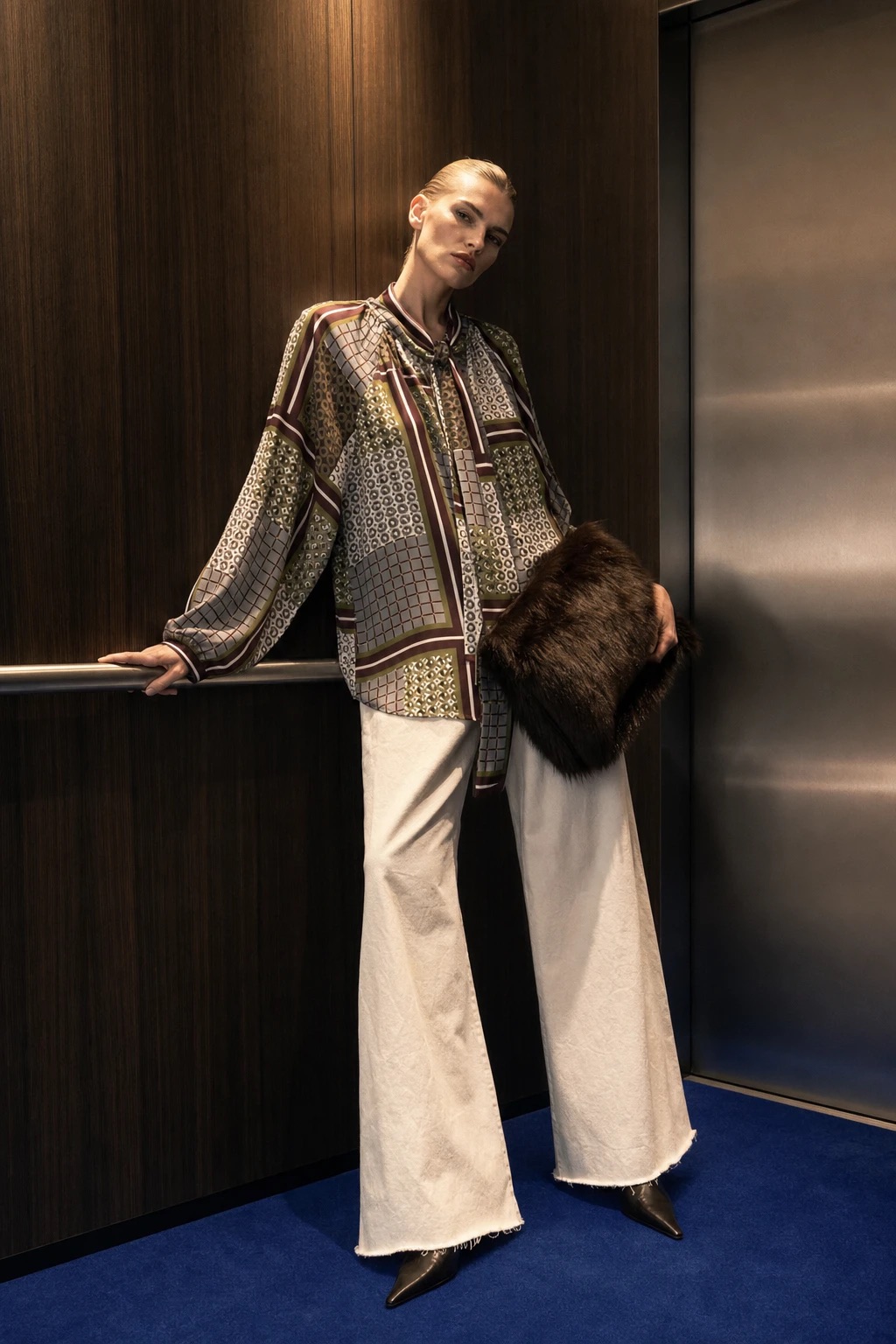Relaxed Tie-Neck Blouse
