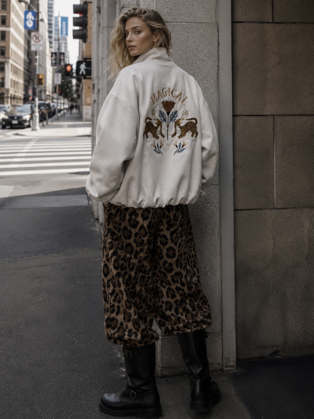 Oversized Jacket with Funnel Neck
