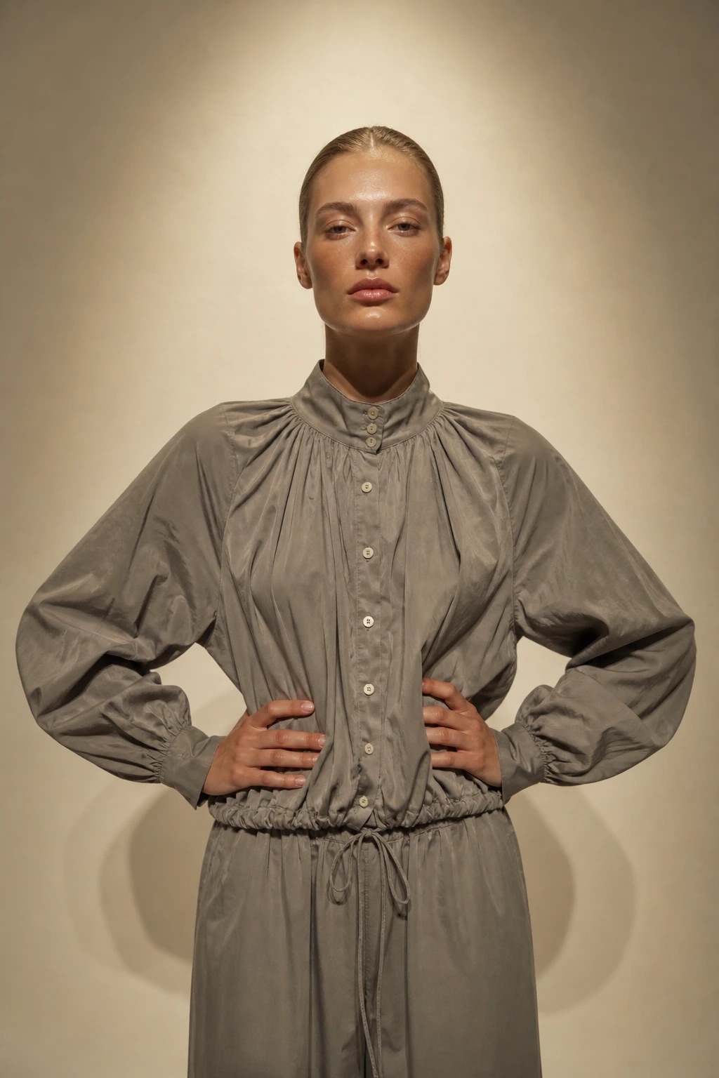 Oversized Tie-Detail Blouse