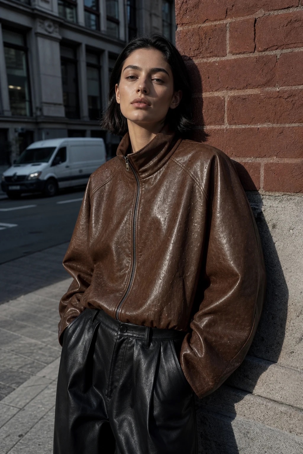 Oversize Jacket with Stand Collar