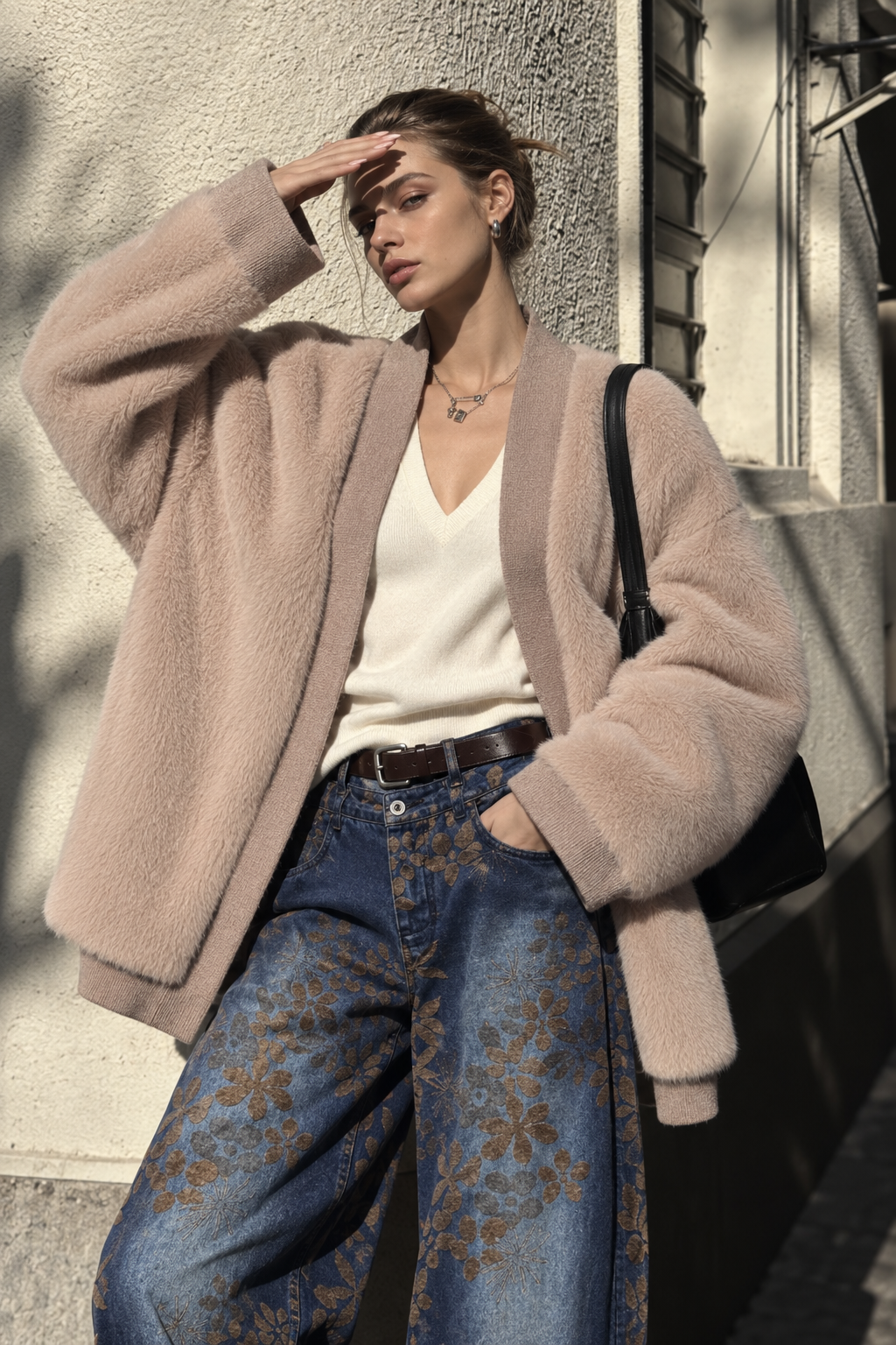 Short Faux-Fur Throw Jacket