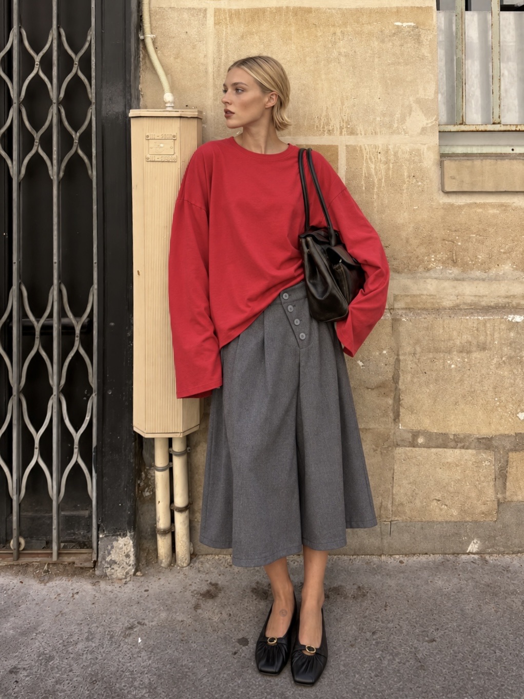 Pleated High-Waist Culottes