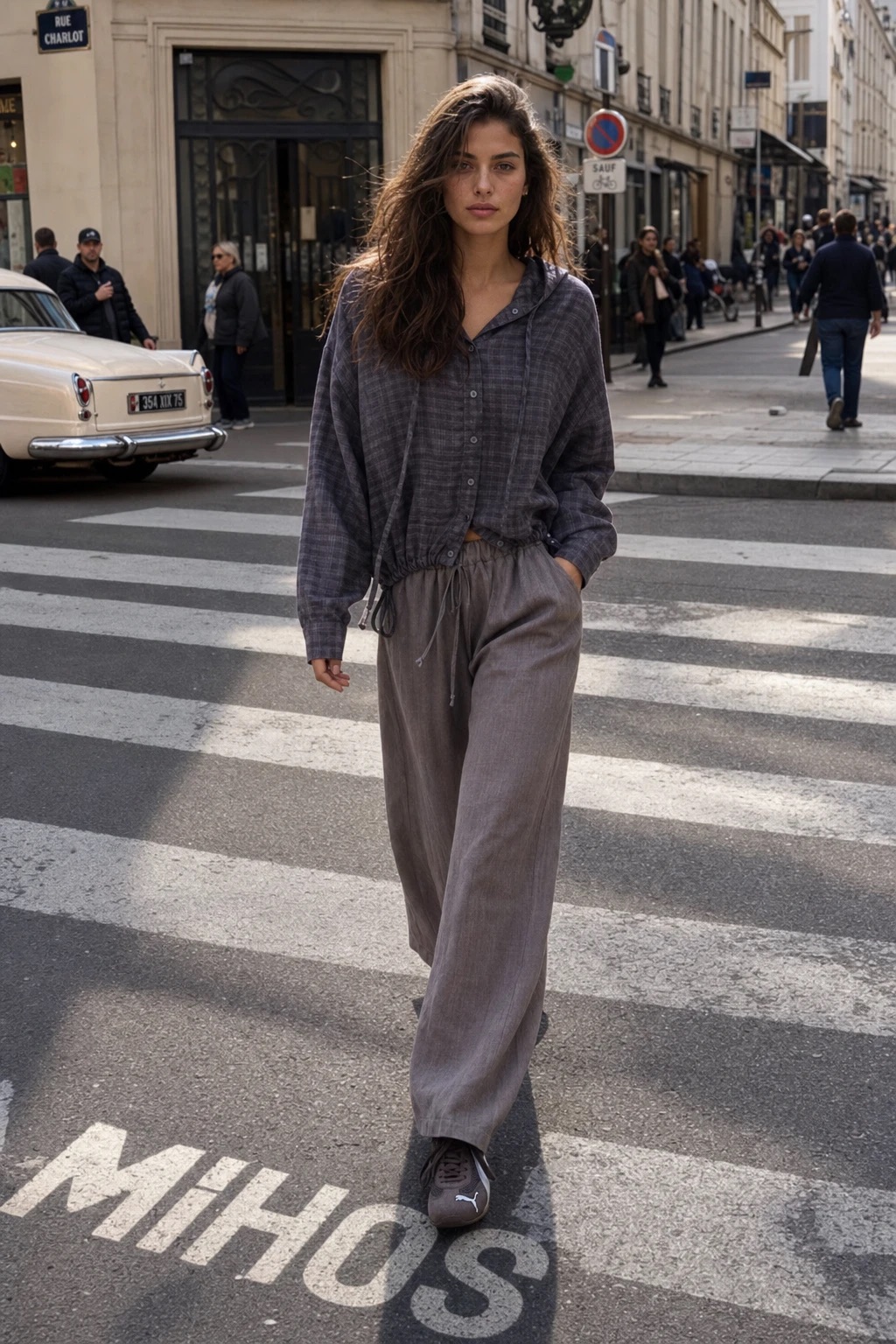 Wide‑Leg Drawstring Trousers