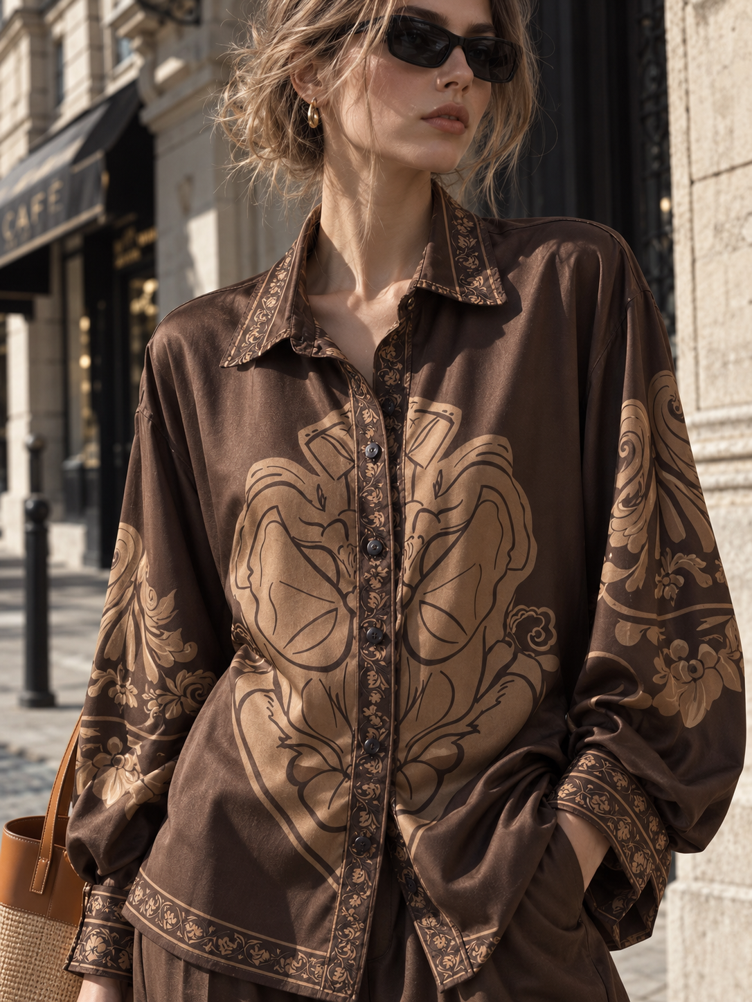 Oversized Shirt with Classic Collar