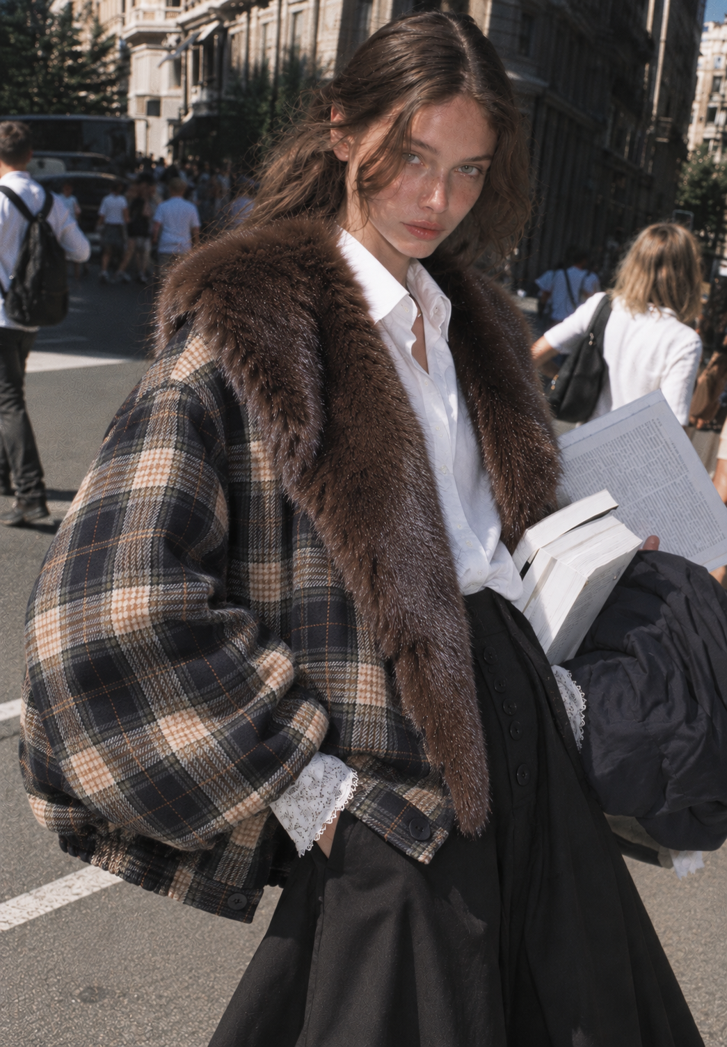Oversized Large-Check Jacket